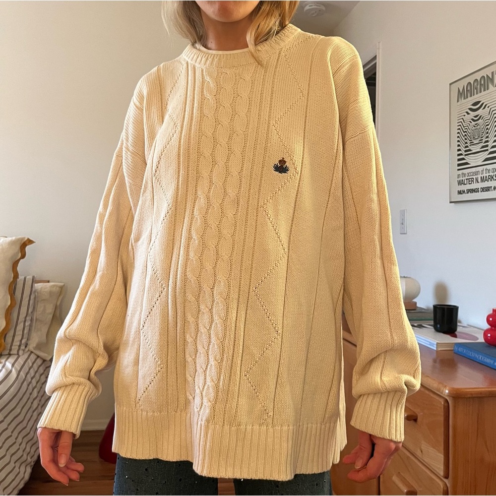 Gant Cable Knit Cream Sweater